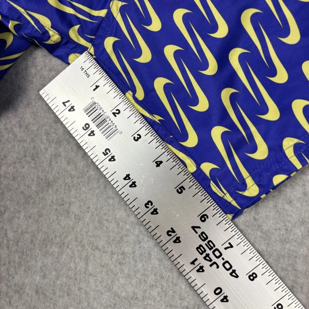 Nike Breaker Swim Trunks Links Swoosh Mens S Purple Yellow AOP Logo Mesh Lined